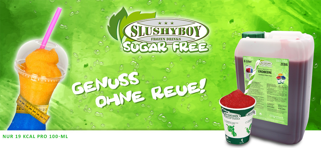 SLUSHYBOY Sugar Free. 14 leckere Sorten jetzt zuckerfrei genießen.
