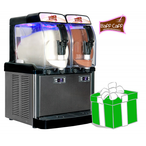 Frozen Milkshake-Maschine 'SP ULTRA' 2 x 5 Liter, Modell 2023 mit Hybrid-Control und UVA-Licht. Inkl. Frozen Coffee Starterpaket im Wert von über 560,- Euro. Sie sparen 313,10 Euro im Vergleich zum Einzelkauf.
